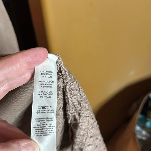 NWT Chico’s Long Pleated Cardigan Taos Taupe Size 8 Medium (1) - Picture 5 of 7